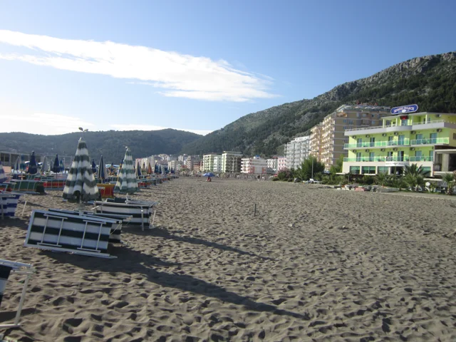 Shengjin beach for a drive from Tirana; archival 2012 photograph
